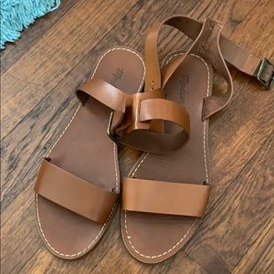 madewell cognac boardwalk sandal